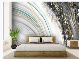Modern light luxury abstract crystal marble wallpapers 3d murals wallpaper for living room
