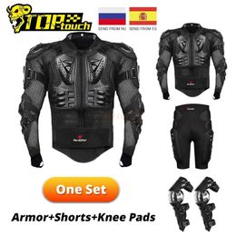 Motorcycle Armour HEROBIKER Breathabls Racing Body Protector Jacket With Neck Motocross Motorbike Safety Protective Gear