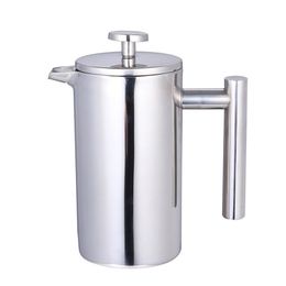 350/800/1000ML Coffee Pots Double Layer Stainless Steel Coffee And Tea Maker French Press Heat Preservation Mug 210408