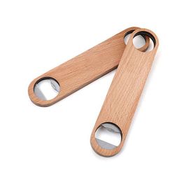 2021 new Big Wood Handle Bartender Bottle Opener Wine Beer Soda Glass Cap Bottle Opener Kitchen Bar tools Factory wholesale