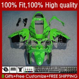 OEM Body Kit For KAWASAKI NINJA ZX9 9 R ZX 9R 900 CC 2000 2001 2002 2003 Bodywork 25No.82 ZX900 900CC ZX-9R 98-03 ZX-900 ZX9R 00 01 02 03 Green blk hot Injection Mould Fairing