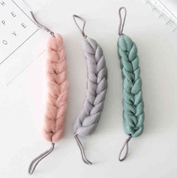 Double-headed Hanging Strip Mud Wipe Back Towel Shower Hair Brush Bath Massager Body Foot Scrubber