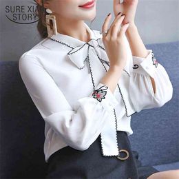 fashion womens tops and blouses white office work wear chiffon shirt long sleeve shirts blusas 0726 60 210506