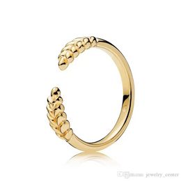 Designer Jewellery 925 Silver Wedding Ring Bead fit Pandora 18K Yellow gold grain RING Cubic Zirconia Diamonds European Style Rings Birthday Ladies Gift