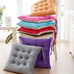 New Cushion 40x40cm Office Plush Cushion Seat Chair Pillows Solid Color Blue Cushions Bandage Design Sofa Pads Home F0460 210420