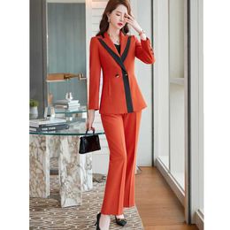 Women's Two Piece Pants Elegant And High-quality Office Suit 2-piece Set Autumn Winter Ladies Plus Size Professional Overalls