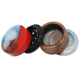 Colorful matching imitation jade 61mm-4 aluminum alloy wood cigarette grinder