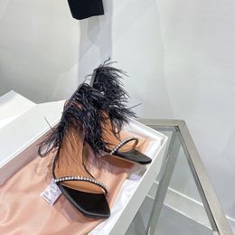-Amina Rhinestone 8.5 cm vestido de tacón alto zapatos de sandalia calidad de lujo calidad calzado mujer niña mujeres logo paquete AM3540