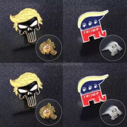 -Trump Broches Party Fontes Punk Símbolo Emblema América Presidente Eleição Pins Casacos Backpack Trump Broche CS03
