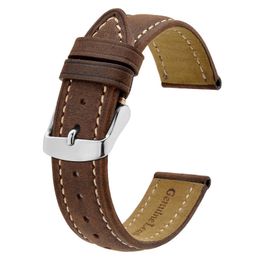 Anbeer Genuine Leather Watch Band, Replacement Watch Strap 18mm 20mm 22mm for Men Women H0915