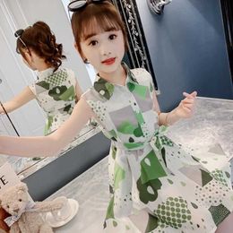 Sweet and Elegant Chiffon Dress Summer Girls Dress 12 Children's Clothing 9 Student Fashion Dresses 7 Sleeveless Princess Dress Q0716