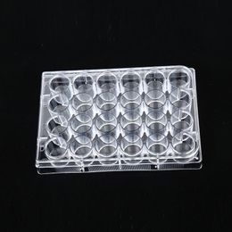 Lab Supplies A Piece Of 24-well Culture Plate Flat-bottomed Cells Bacterial With Round Holes