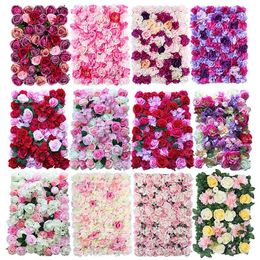 2021 40x60cm Silk Rose Flower Champagne Artificial Flower for Wedding Decoration Flower Wall Romantic Wedding Xmas Backdrop Decor