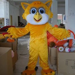 Halloween Yellow Owl Mascot Costume High Quality Cartoon Plush Animal Anime theme character Adult Size Christmas Carnival fancy dress