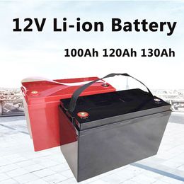 12V 100Ah 120Ah 130Ah Lithium li ion battery pack for UPS solar storage sytem solar panel golf trolley motor caravan+10A charger