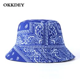 Unisex Pattern Cotton Bucket Hat Men Women Cotton Double-Sided Sun Cap Summer Panama Fashion Fold Sun Fishing Fisherman Hats