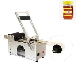 Semi Automatic Round Bottle Labelling Machine Labeler Sticker Paper Plastic Labelling Device Sticking Label 220V