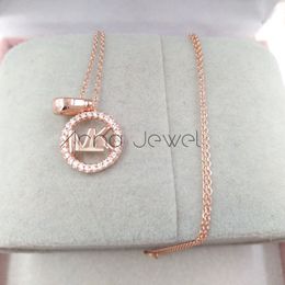 New jewelry friendship M style Rose Gold 925 Sterling silver initial necklaces for women string chains pendant sets birthday gifts MKC1108AN791