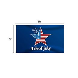 God Bless America July 4th Flags 3' x 5'ft Festival Banners 100D Polyester Outdoor High Quality Vivid Colour With Two Brass Grommets
