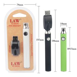 LAW LO VV Battery with USB Charger Kit 1100mAh Preheat Batteries E Cigarettes Vape Pen Fit 510 Atomizers