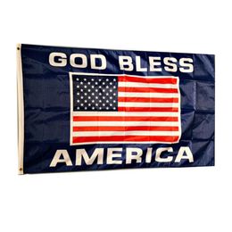 God Bless America Flag Vivid Color UV Fade Resistant Double Stitched Decoration Banner 90x150cm Digital Print Wholesale