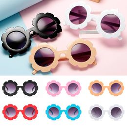 Fashion Sunglasses Frames Flower And Pc Materials Uv Protection Frame Round For Kids Cute Children Vintage