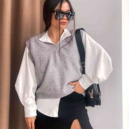 ZHISILAO Winter Women Knitted Sweaters Pullovers Sleeveless Loose Casual Ladies Basic Sweater Vest Female Chic Tops 210915
