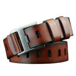 Belts Men's Cow Leather Luxury Strap Male For Fashion Classice Vintage Pin Buckle Men Belt High Quality Large Size
