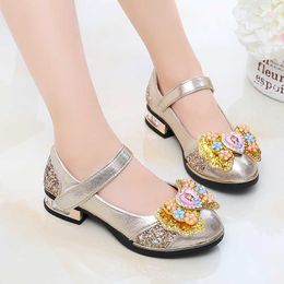 Girls leather shoes spring children soft-soled cartoon shoes princess and little girls bow knot single shoes 210713