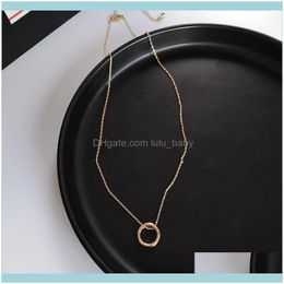 Chains & Pendants Jewelrychains Minimalist Irregular Geometric Pendant Necklaces For Women Girl Gold Color Metal Hollow Out Chokers Necklace