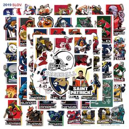 50 pcs Pack Mixed Car Stickers Ice hockey series For Laptop Skateboard Pad Bicycle Motorcycle PS4 Phone Luggage Decal Pvc guitar refrigerator Decor