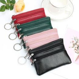 High Quality Soft Leather Women Wallet Two Zipper Female Short Small Coin Purse Money Bag mini Coin Bags Card Cash Holder