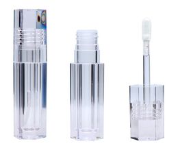 6.8ML hexagonal Empty Packaging Bottles Lipstick Tubes hexagon Transparent Lip Gloss Tubes 4 sytles Wand Clear