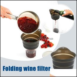 Coffeeware Kitchen, Dining Home & Garden Coffee Filters Red Wine Folding Funnel Leakage For Family Party Bar Leak Stainless Steel Oil Filter