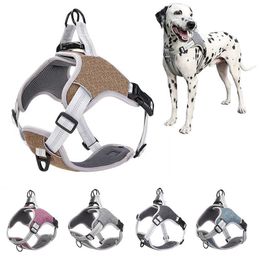 No Pull Pet Dog Harness Soft Lining Reflective Medium Large Dogs Harness Vest Breathable Walking Training Chest Strap Pet Supply 210712