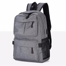 Backpack Men Women Adjustable Strap USB Charge Port Gift Rucksack Casual Wear Resistant Multipurpose Zipper Large Capacity