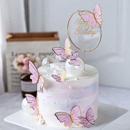 Decorations Cake Topper Cards B007 Acrylic Butterflies Weddings Crafts 