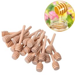 Honey Stir Bar Mixing Handle Jar Spoon Practical 1Pc Wood Dipper Honey Long Stick Supplies Kitchen Tools