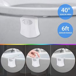 Toilet Night light LED Lamp Smart Bathroom Human Motion Activated PIR 8 Colours Automatic RGB Backlight hot