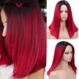 Synthetic BOB Wig Straight Black Red Pink Blue Grey Orange Color Heat Resistant Fiber SyntheticCosplay Party Hair For Womenfactory direct