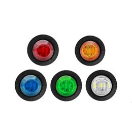 Waterproof Side Marker Indicators Light 3 LED 12V Bullet Lamp Mini 3/4 inch for Truck Trailer Tail Clearance Emergency Lights