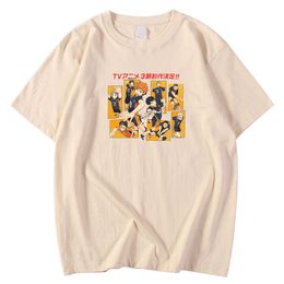 Fashion Style Men Tshirts Short Sleeve Soft Tshirt Haikyuu Karasuno High School Printing Tops Breathable Loose Tees Shirt Mens Y0809