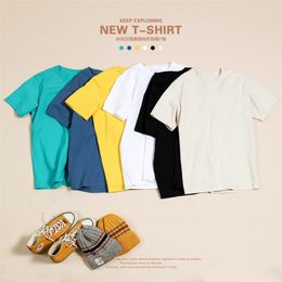 Summer 100% Cotton White Solid T Shirt Men Causal O-neck Basic T-shirt Male High Quality Classical Tops 190449 220312