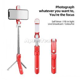XT09 mobile phone Bluetooth-compatible selfie stick with tripod integrated multi-function live support phone holder for iphone