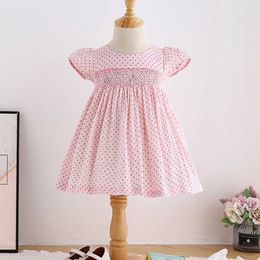 Children Spanish Dresses Girls Hand Made Smocked Dress Baby Girl Smocking Embroidery Clothes Toddler Vestidos Infant Gown 210615
