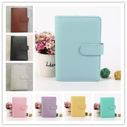 A5 Empty Notebook Binder notepad 23*18cm Loose Leaf Notebooks 5 Colors without Paper PU Faux Leather Cover File Folder Spiral Planners Scrapbook