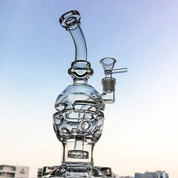 9 Inch Clear Glass Bong Faberge Egg Hookahs Water Pipe 14mm Female Joint Showerhead Perc Recycler Oil Dab Rigs Swiss Percolator With Quartz Banger