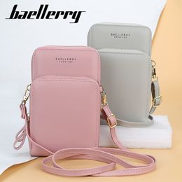 Baellerry Women's Fashion Large-capacity Zipper Mobile Phone Bag Leather Purses Card Holder Carteira Feminina