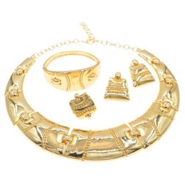 Earrings & Necklace Est Italian Gold Jewellery Set Dubai High Quality Ladies Banquet Wedding H0053