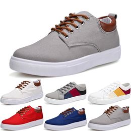 GAI 2024 Men Fashion Canvas Sneakers Shoes Black White Blue Grey Red Khaki Mens Casual Out Jogging Walking Item Fourty Six